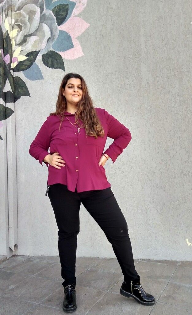 Camisa creppe botón de oro