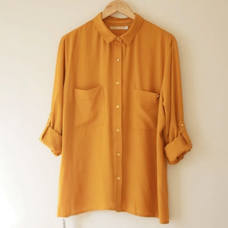 Camisa creppe botón de oro - Imagen 3