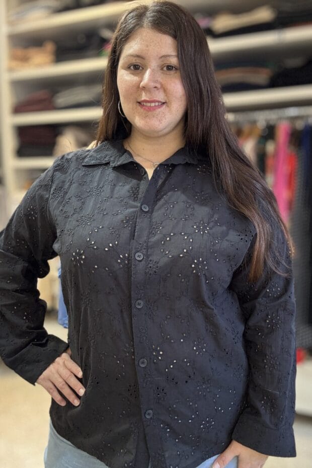 Sheyla Camisa Broderie Negra